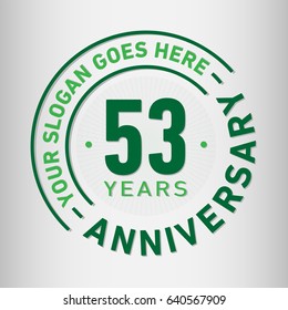 53 years anniversary logo template. Vector and illustration.
