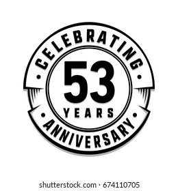 53 years anniversary logo template. Vector and illustration.