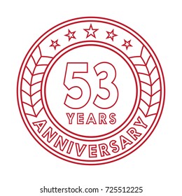53 years anniversary logo template. 