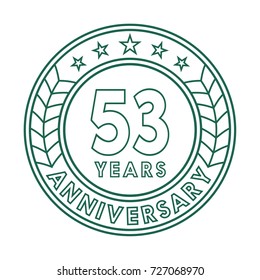 53 years anniversary logo template. 