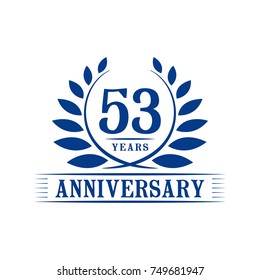 53 years anniversary logo template.