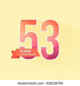 53 Years Anniversary with Low Poly Design