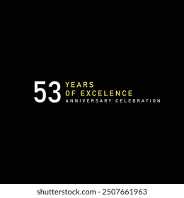 53 years of excelence anniversary celebration vector template design illustration
