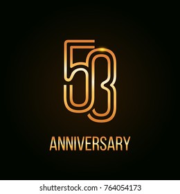 53 Years Golden Anniversary Design using multi liner number