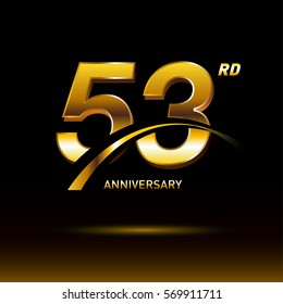 53 years golden anniversary logo celebration