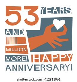 53 Years Happy Anniversary (Vector Illustration Concept Design)