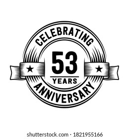 plantilla de diseño de logotipo de 53 años. 53° aniversario vectorial e ilustración.