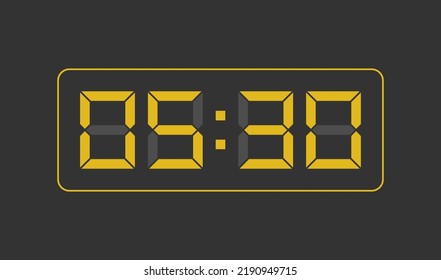 530 Digital Clock Number Vector Illustration Stock Vector (Royalty Free ...