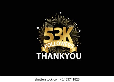 53.000, 53k, background, badge, banner, black, business, card, ceremony, certificate, congratulation, firework, fireworks, followers, gold, golden, graph, graphic, greeting, happy, holiday, icon, illu