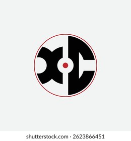536 letter logo shape geometric math educational learning round circle ellipse gun target negative space X C