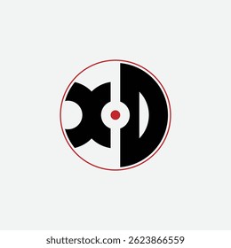 537 letter logo shape geometric math educational learning round circle ellipse gun target negative space X D