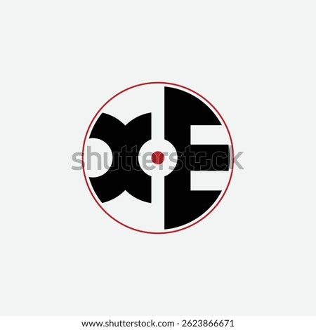 538 letter logo shape geometric math educational learning round circle ellipse gun target negative space X E