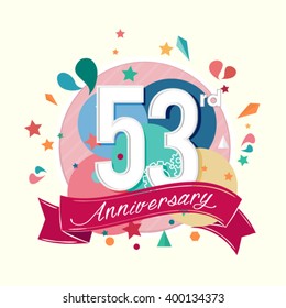 53rd anniversary with abstract background