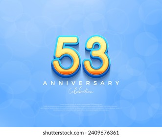 53rd anniversary design. premium vector background with navy blue shades. Premium vector background for greeting and celebration.