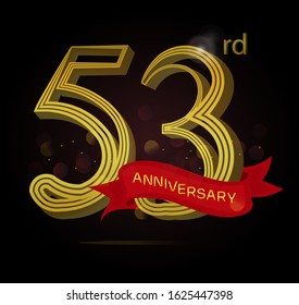 53rd Anniversary Logo Line Motif Red Stock Vector (royalty Free 