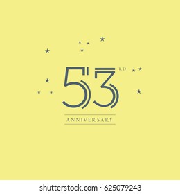 53rd Anniversary logo symbol vector element