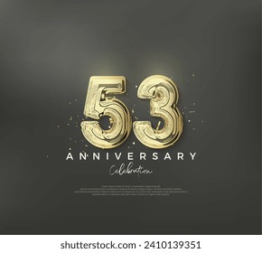 53rd anniversary number, to celebrate a birthday with a luxurious and elegant design. Premium vector background for greeting and celebration.