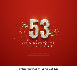 53rd anniversary number, with an elegant and luxurious design for celebration. Premium vector background for greeting and celebration.