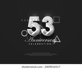 53rd anniversary number, modern elegant and simple. Premium vector background for greeting and celebration.