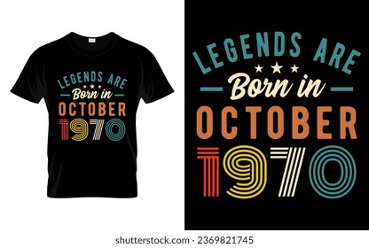 53rd Birthday Gift Legends are born in December Happy Birthday 53 Years Old Funny Celebration Birthday Party Gift Idea Vector T-Shirt Design