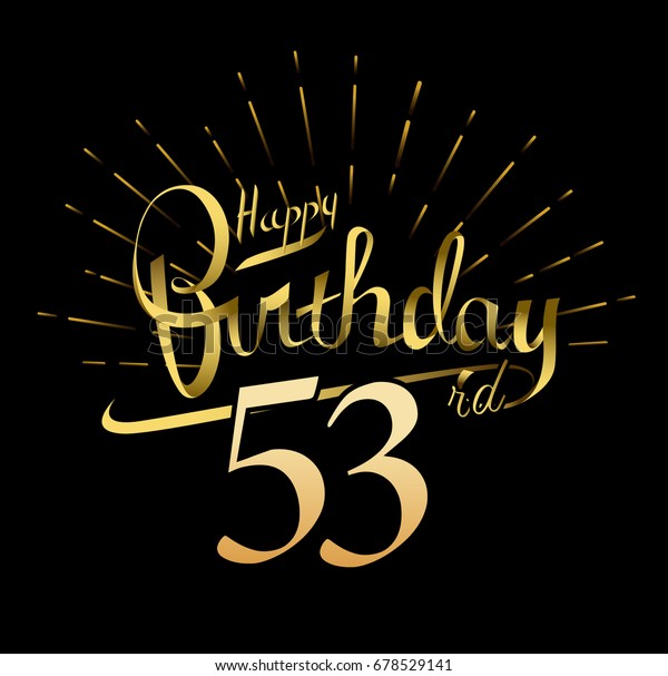 53rd Happy Birthday Logo Beautiful Greeting Stock Vector (Royalty Free