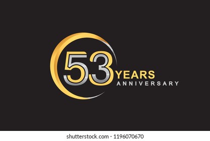 53rd Years Anniversary Golden Silver Color Stock Vector (Royalty Free ...