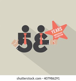 53rd Years Anniversary Typography Design Vector Illustration
