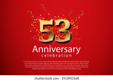 53th anniversary background with 3D number illustration