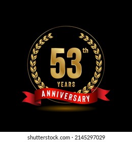 53th Anniversary logotype. Anniversary celebration template design for booklet, leaflet, magazine, brochure poster, banner, web, invitation or greeting card. Vector illustrations.