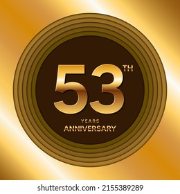 Logotipo del 53 aniversario. Diseño de planilla de celebración del aniversario para folletos, folletos, revistas, afiches de folletos, banner, web, invitación o tarjeta de saludo. Ilustraciones vectoriales.
