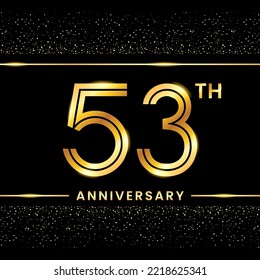 53th Anniversary Logotype. Golden Anniversary template design for celebration event, invitation card, greeting card, flyer, banner, poster, double line logo, vector illustration