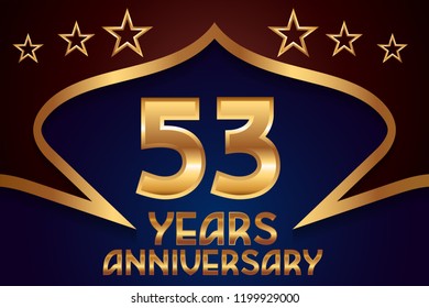 53th Anniversary numbers. background for anniversary