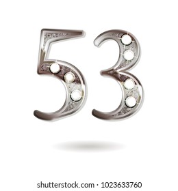 53th silver anniversary logo, ten years birthday celebration solated on white background