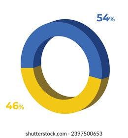 54 46 3d donut pie chart illustration eps vector