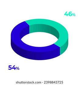 54 46 3d donut pie chart illustration eps vector