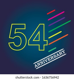 54 anniversary celebration vector concept template design