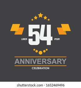 54 anniversary celebration vector concept template design