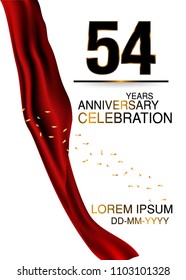 54 anniversary design with big ribbon isolated on white background can be used for celebration event