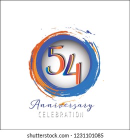 54 Anniversary Logo light orange blue