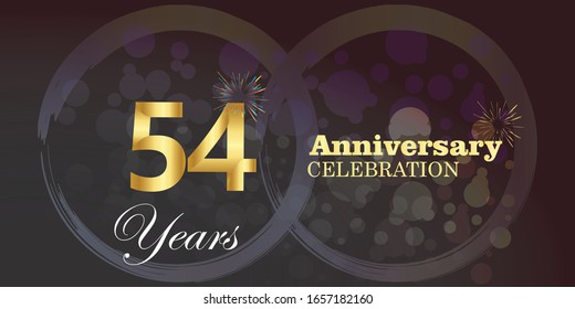Plantilla vectorial de logotipo de 54 años. Diseño para banner, tarjetas de felicitación o impresión