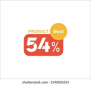 54% Best Product banner tag product label vector art illustration Isolated on White Background