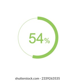 54% circle diagrams Infographics vector, 54 Percentage ready to use for web design.