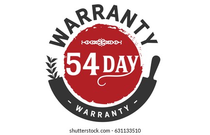 54 day black and red warranty vector