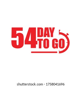 54 days to go label,sign,button. Vector stock illustration