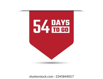54 days to go red vector banner illustration isolated on white background