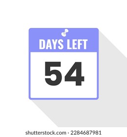 54 Days Left Countdown sales icon. 54 days left to go Promotional banner