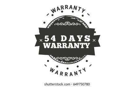 54 days warranty icon vector vintage grunge guarantee background