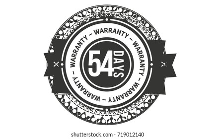54 days warranty icon vintage rubber stamp guarantee
