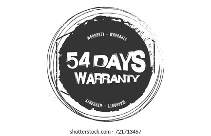 54 days warranty icon vintage rubber stamp guarantee