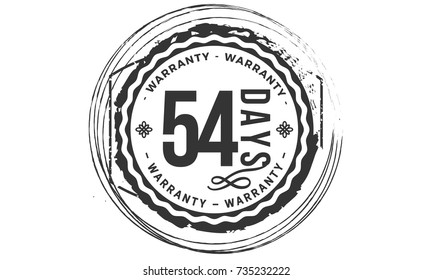 54 days warranty icon vintage rubber stamp guarantee